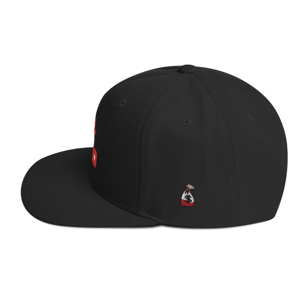 ALL IN DUR GRIND Black, Red, and White Snapback Hat